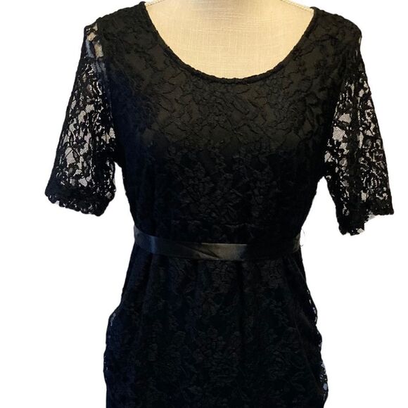 Planet Motherhood Black Lace cocktail Dress Large NWT - Picture 6 of 10